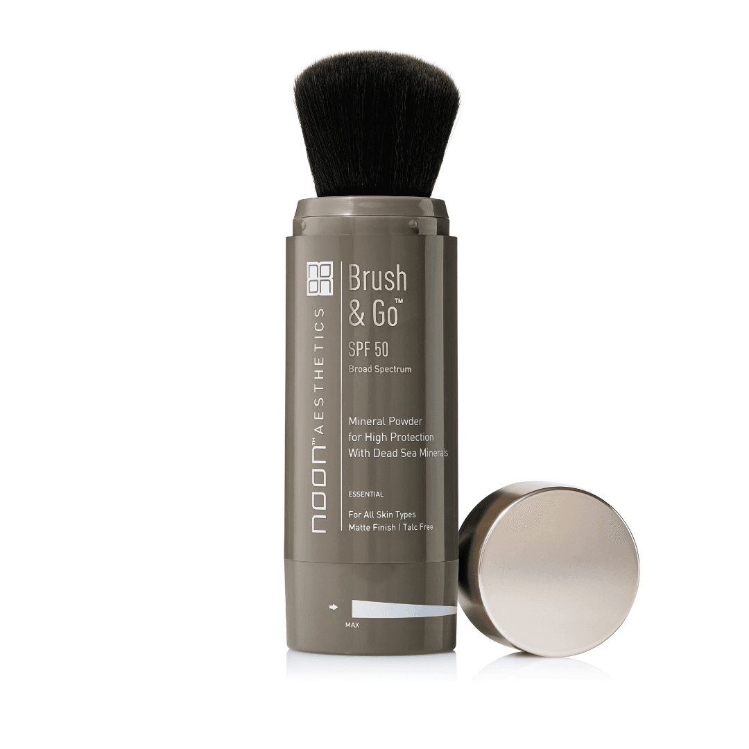 NOON Aesthetics™ Brush & Go - SPF 50 mineralinė apsauga nuo saulės visų tipų odai (Tone 01), 2x5 g.